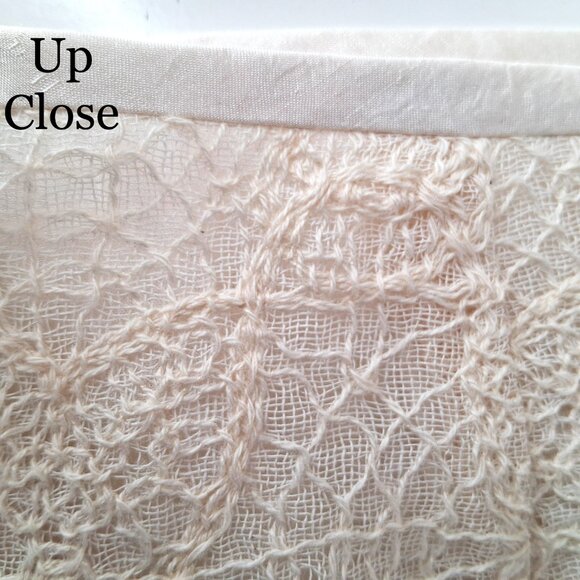 Marianne Kooimans Ivory Silk Layered Pencil Skirt Hand Loomed Textured Midi 2 M - Picture 3 of 12